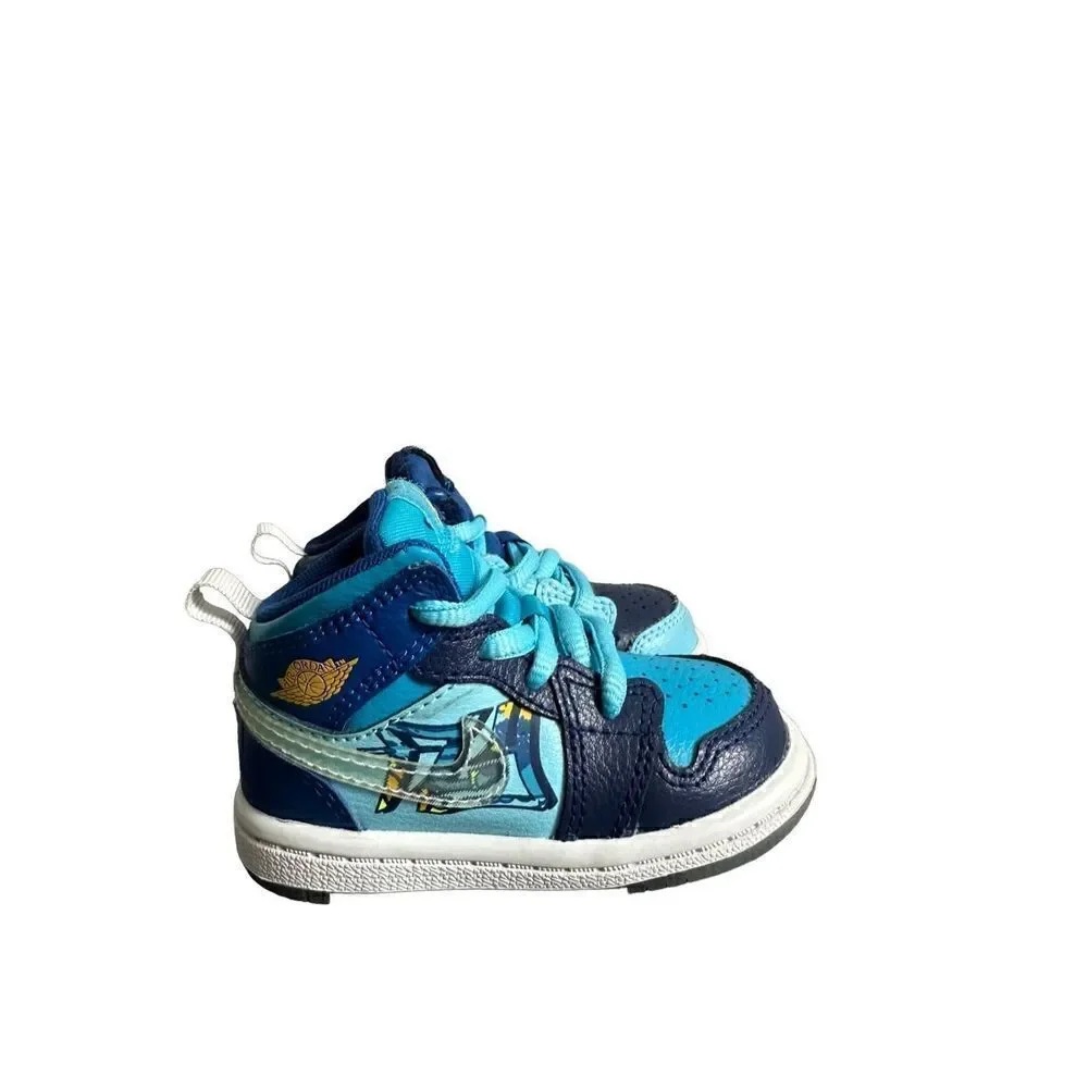Nike Air Jordan 1 Mid TD 'Fly' BV8175-400 Blue Void/Team Royal/Blue Size 4c
